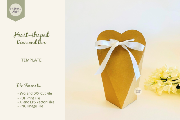 Download Heart Shaped Diamond Box Template SVG - Premium Bundle