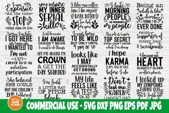 Download Funny Sayings SVG Bundle, Funny Quotes - Premium Resources